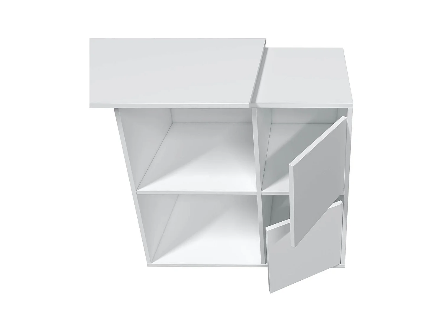 Bureau avec 2 niches et 2 portes coloris Blanc Artik en MDF - Longueur 120 x Profondeur 77 x Hauteur 74 cm