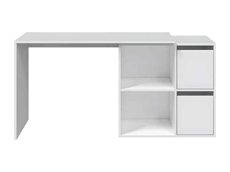 Bureau avec 2 niches et 2 portes coloris Blanc Artik en MDF - Longueur 120 x Profondeur 77 x Hauteur 74 cm