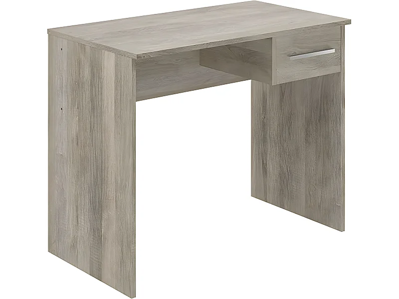 Bureau en mélamine coloris chêne - Longueur 90 x profondeur 50 x Hauteur 75 cm