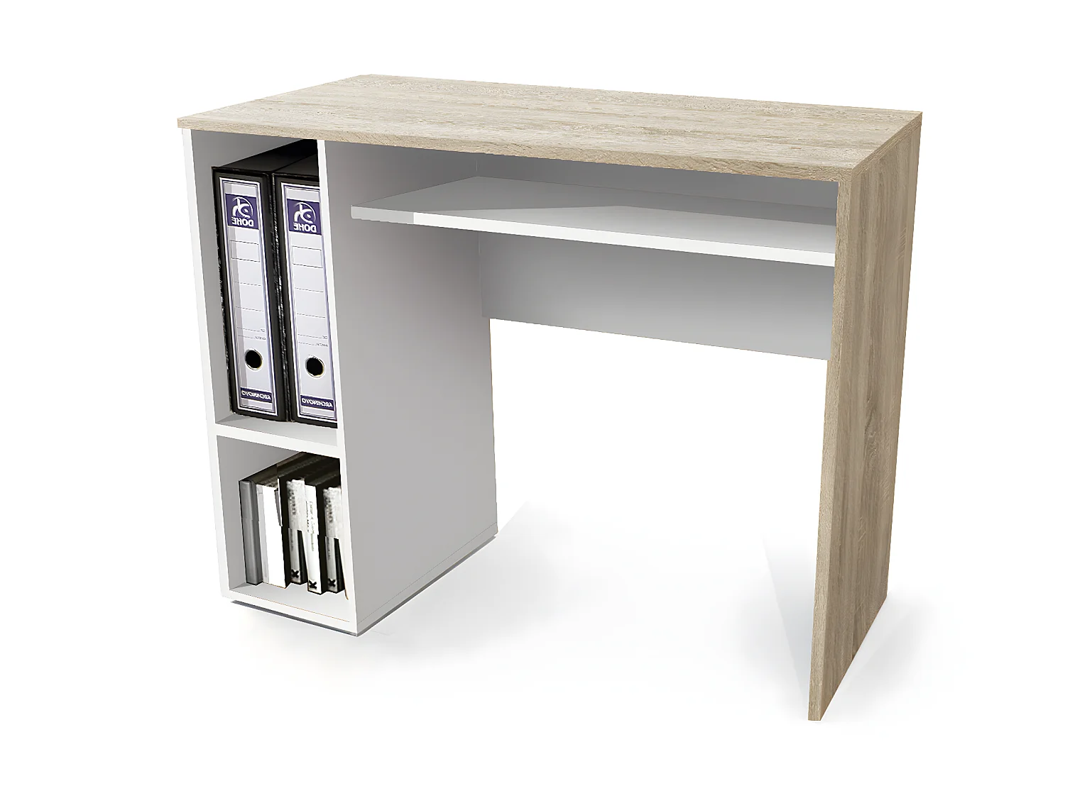 Bureau coloris Chêne Cambrian / Blanc - longueur 90 x profondeur 45 cm