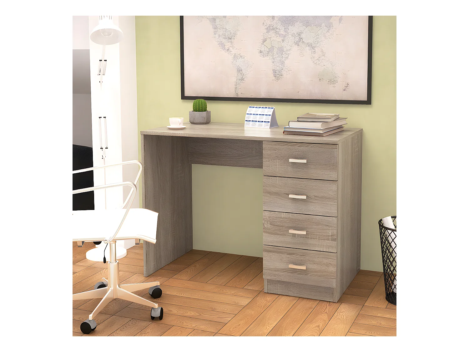 Bureau coloris chêne - Longueur 100 x Profondeur 50 x Hauteur 74 cm