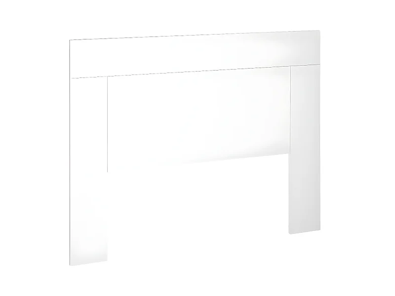 Tête de lit en bois et coton coloris blanc - Longueur 165 x Profondeur 2,5 x Hauteur 130 cm
