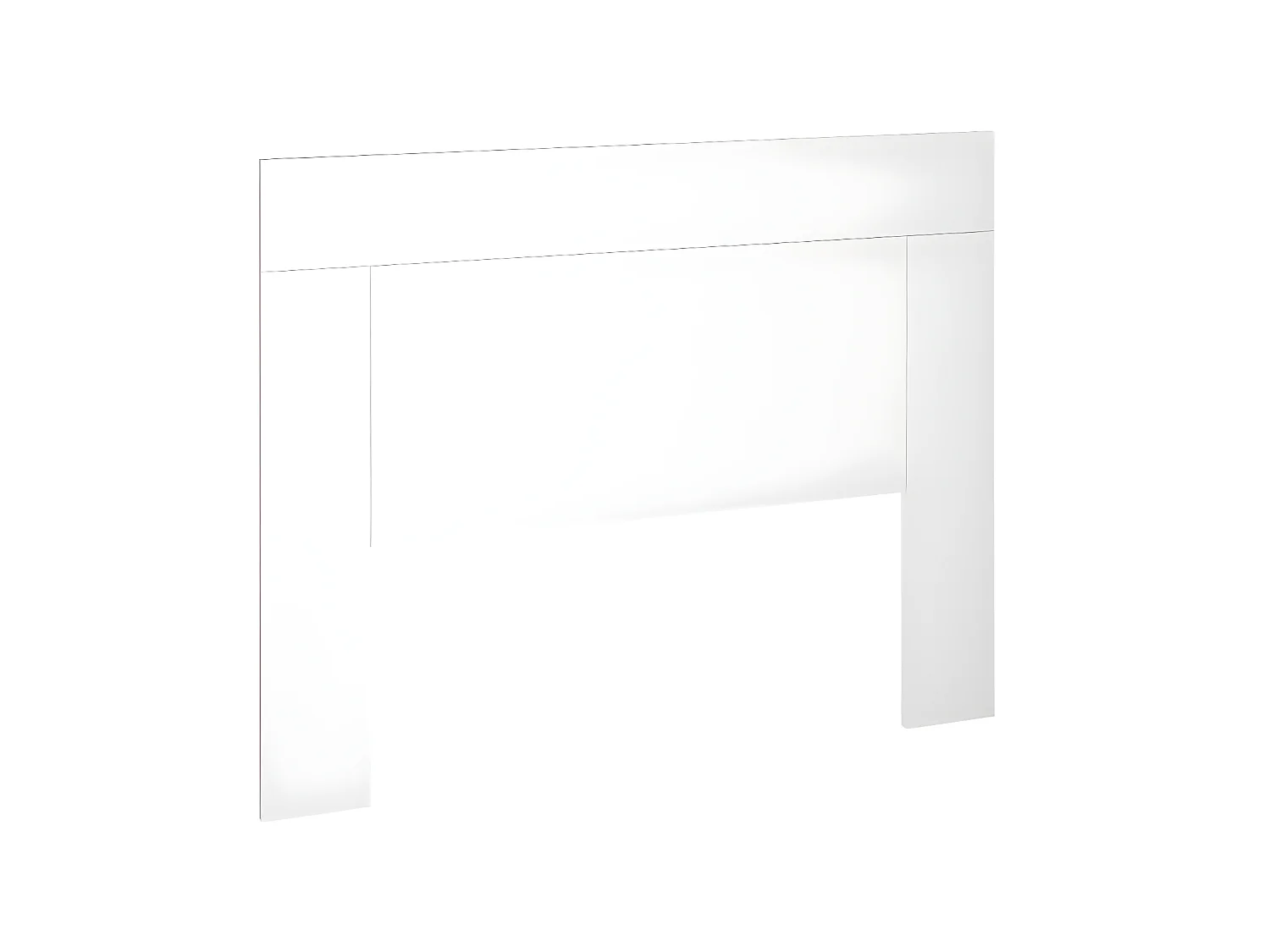 Tête de lit en bois et coton coloris blanc - Longueur 165 x Profondeur 2,5 x Hauteur 130 cm