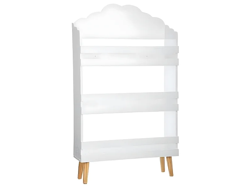 Bibliothèque coloris Blanc en bois - Dim : L58 x l100 x H18 cm