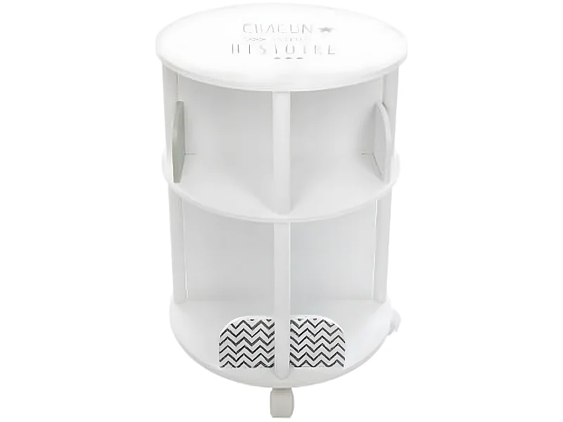 Bibliothèque enfant ronde en MDF et polypropylène, gris - Dim : L.40 x l.40 x H.59 cm