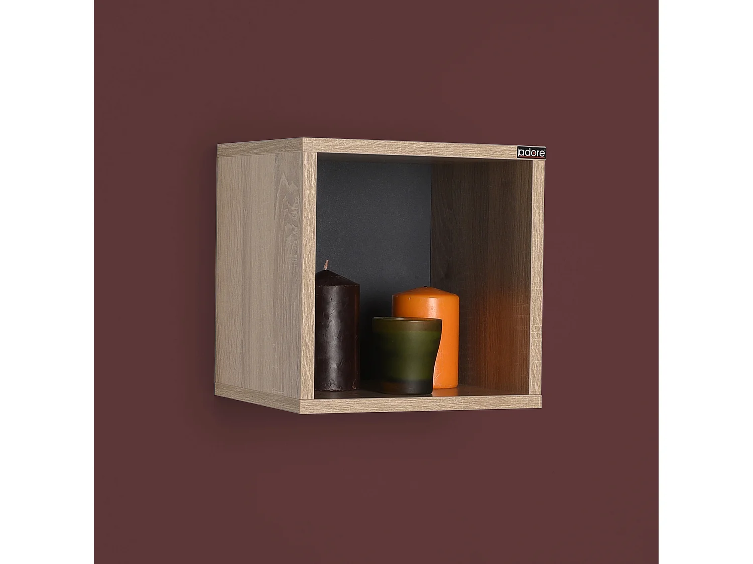 Etagère cube coloris Chêne Cambrian / Gris anthracite - longueur 33 x profondeur 19 x hauteur 33 cm