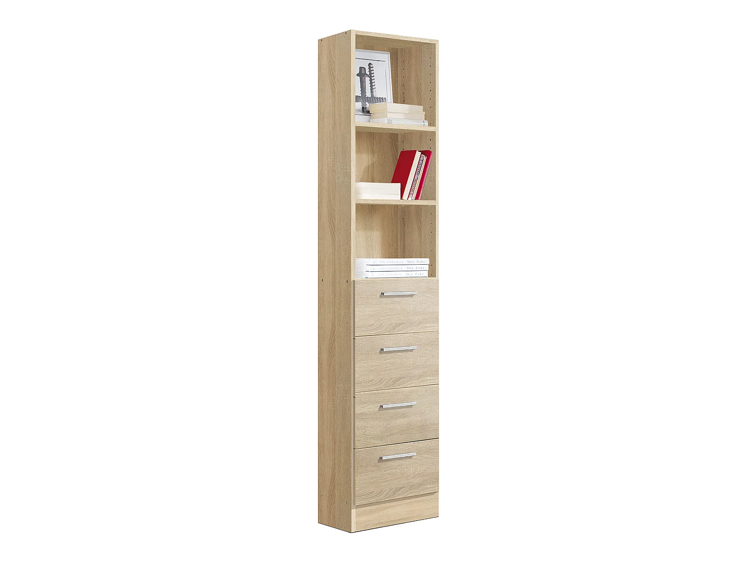 Etagère coloris Chêne Cambrian - longueur 42 x profondeur 35 x hauteur 186 cm