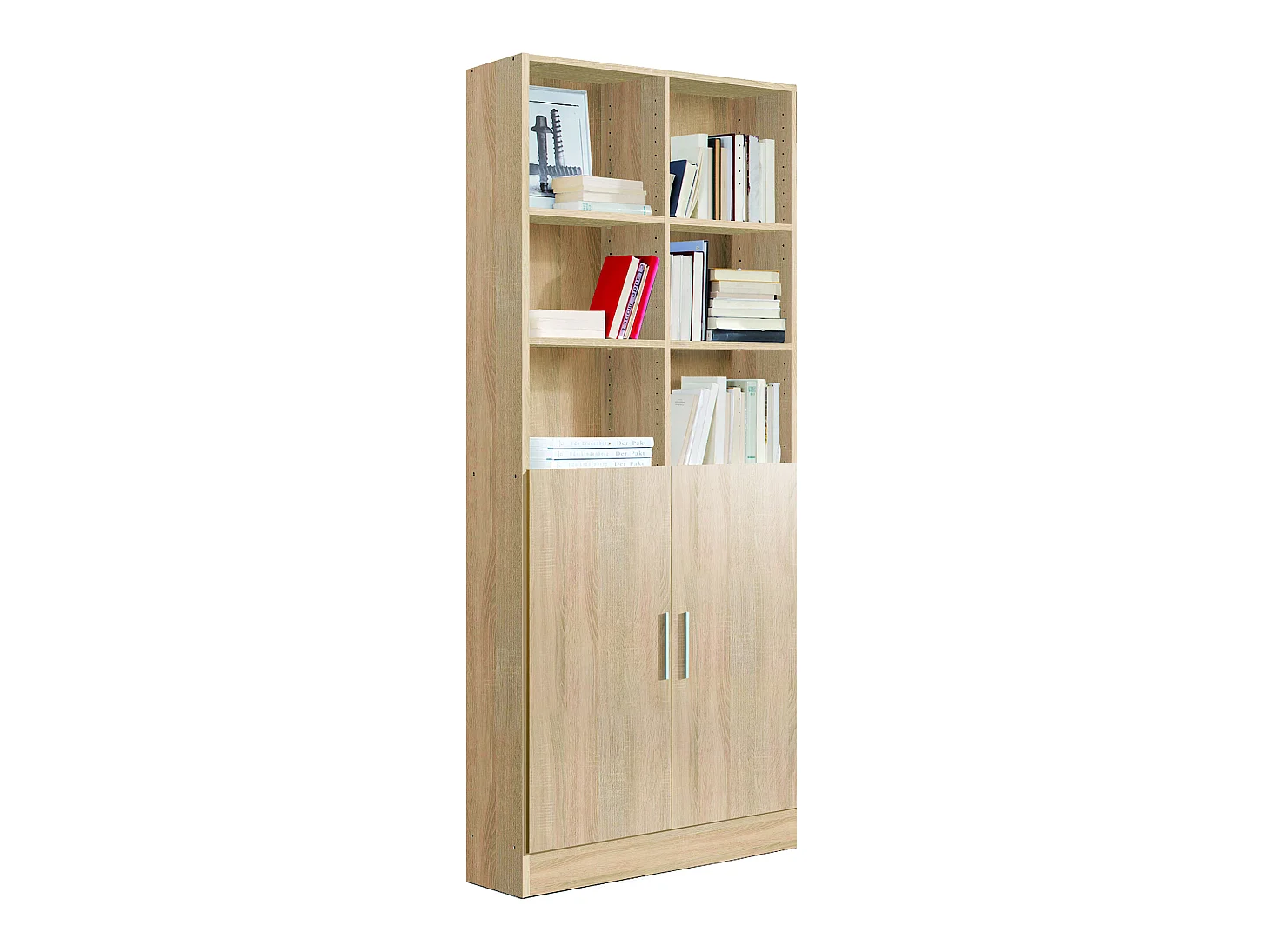 Etagère / bibliothèque coloris Chêne Cambrian - longueur 82 x profondeur 35 x hauteur 186 cm