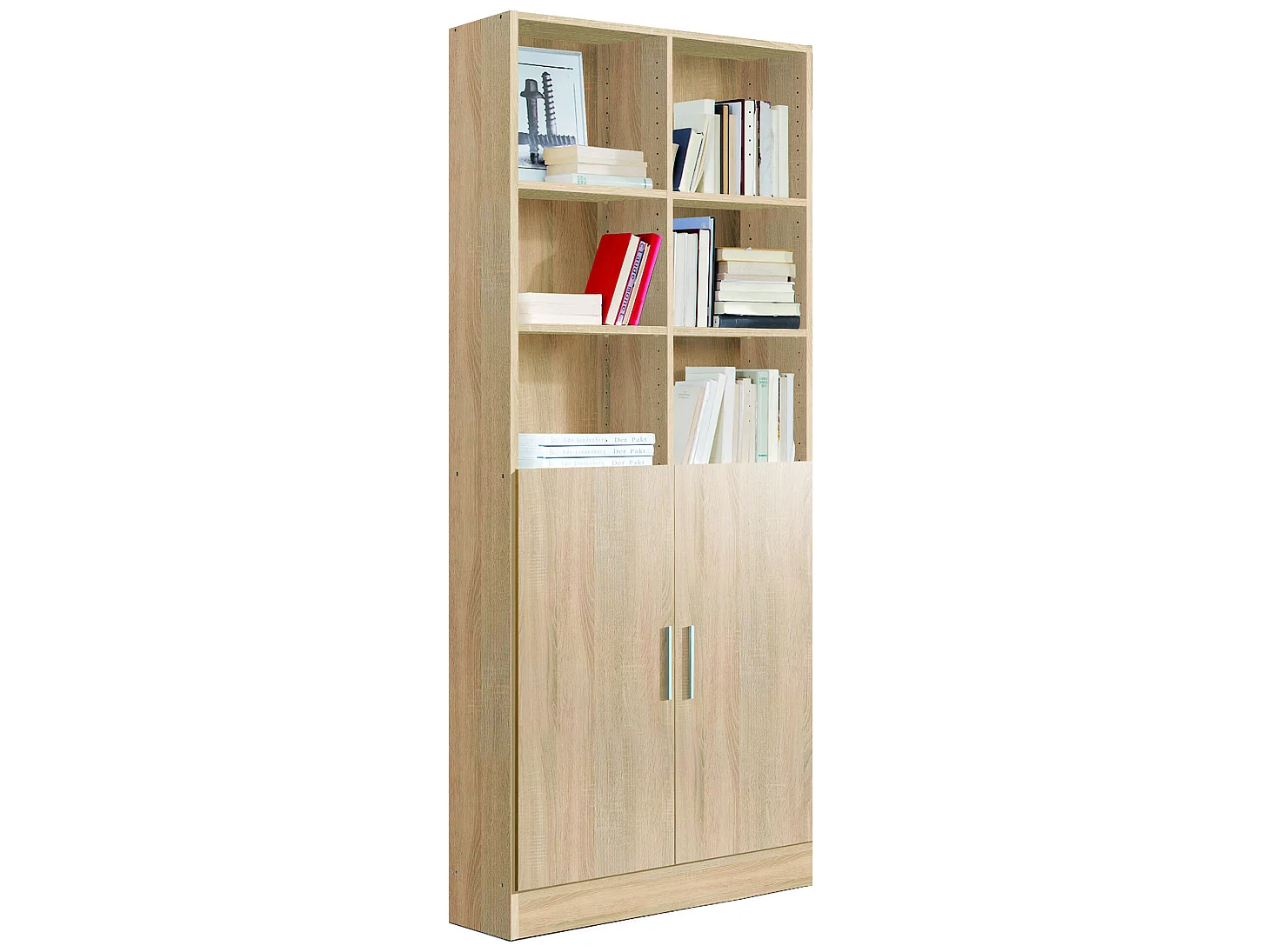 Etagère / bibliothèque coloris Chêne Cambrian - longueur 82 x profondeur 35 x hauteur 186 cm
