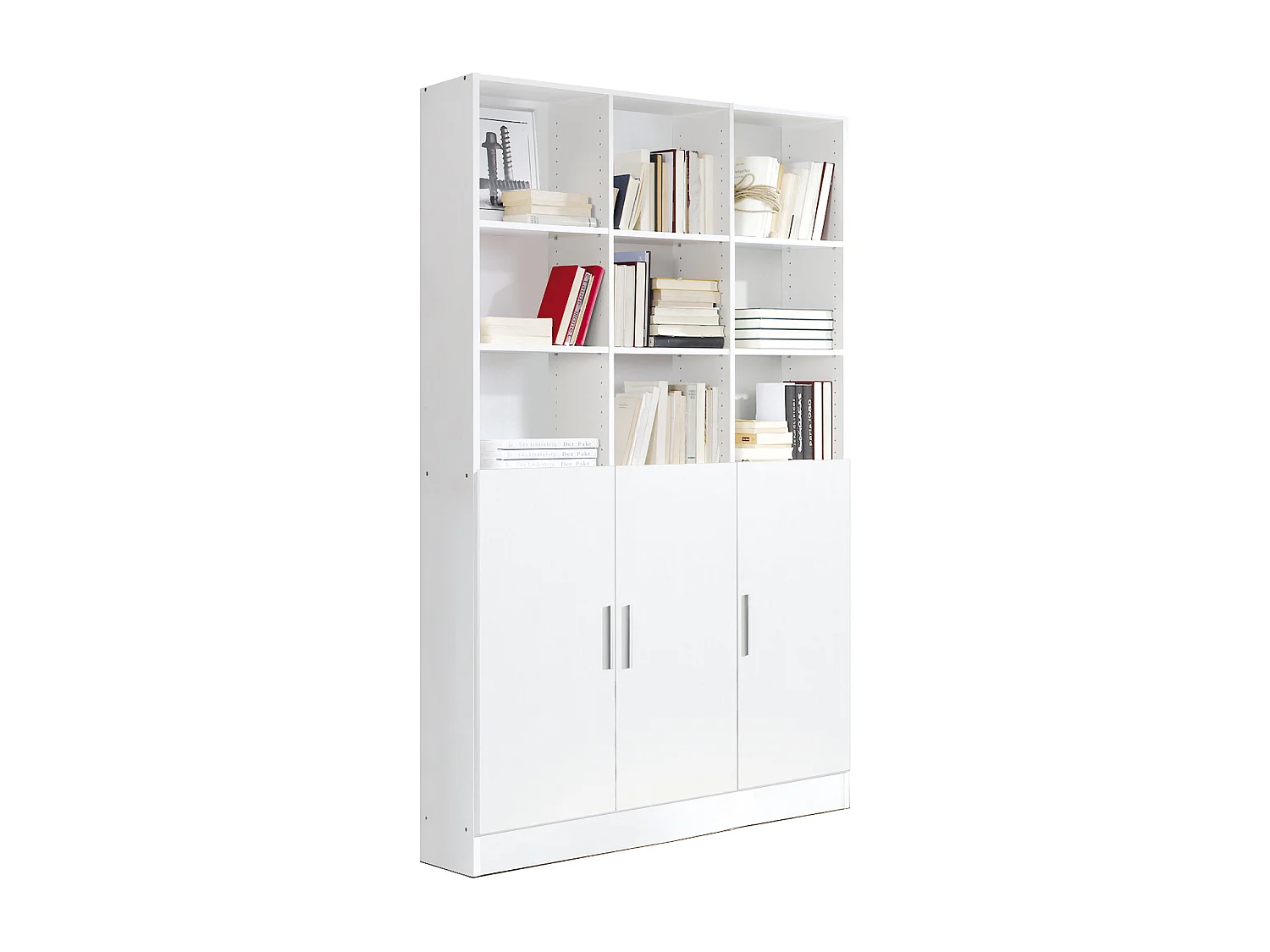 Etagère / bibliothèque coloris blanc - longueur 122 x profondeur 35 x hauteur 186 cm