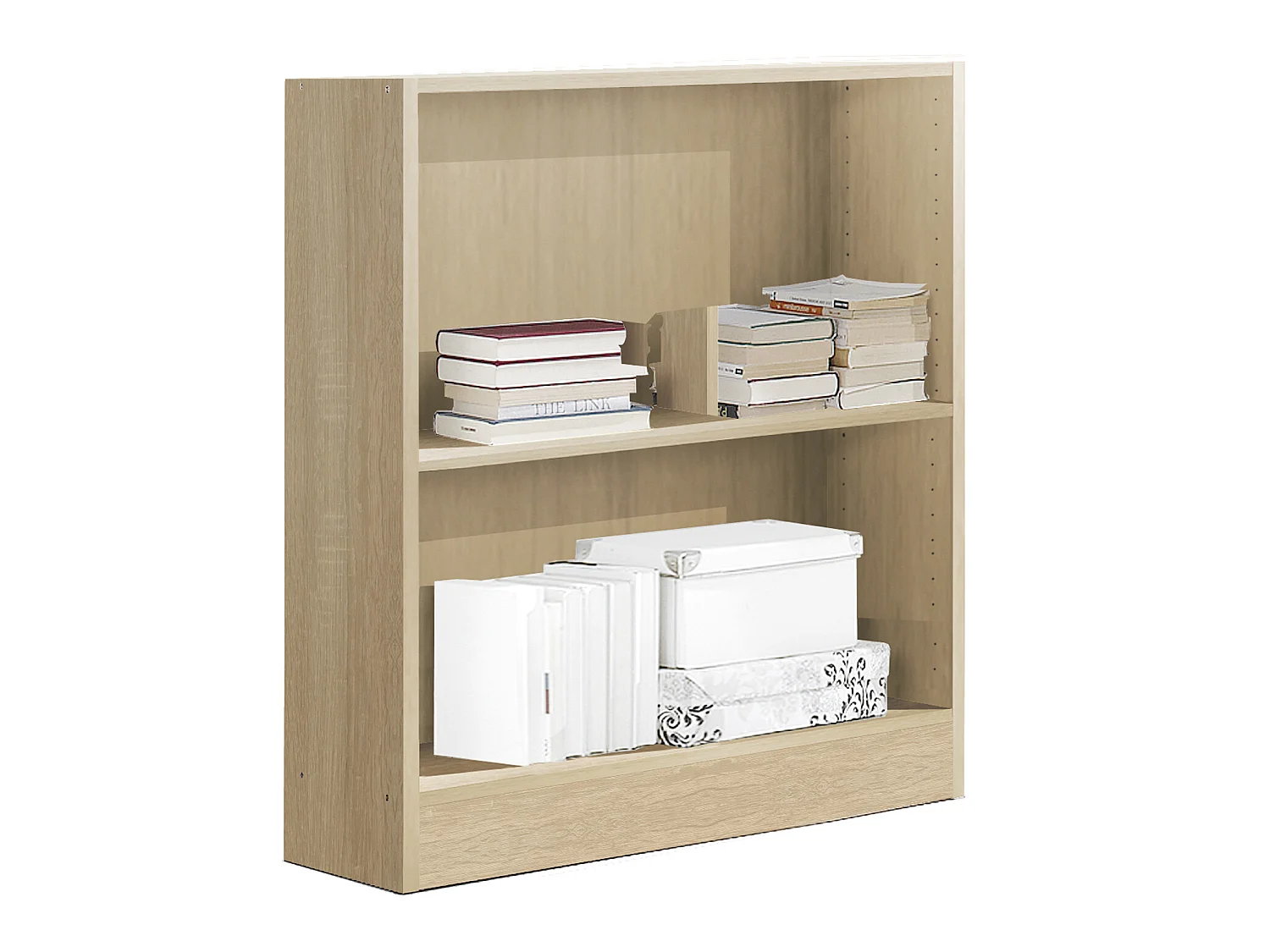 Etagère de 2 tablettes coloris Chêne Cambrian - longueur 82 x profondeur 33 x hauteur 90 cm