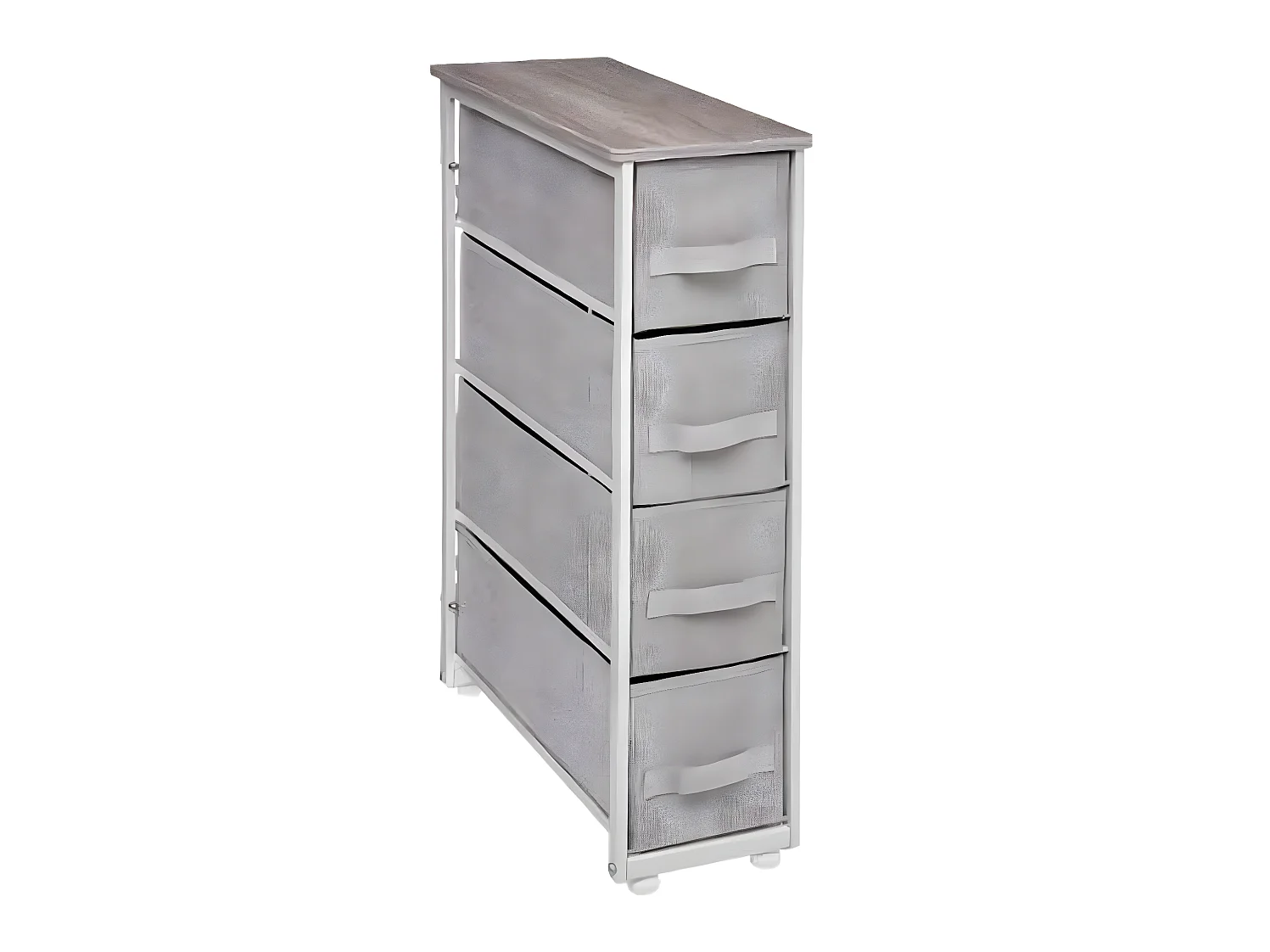 Etagère / Rangement en métal et polypropylène , gris clair - L.20 x P.48 x H.75 cm