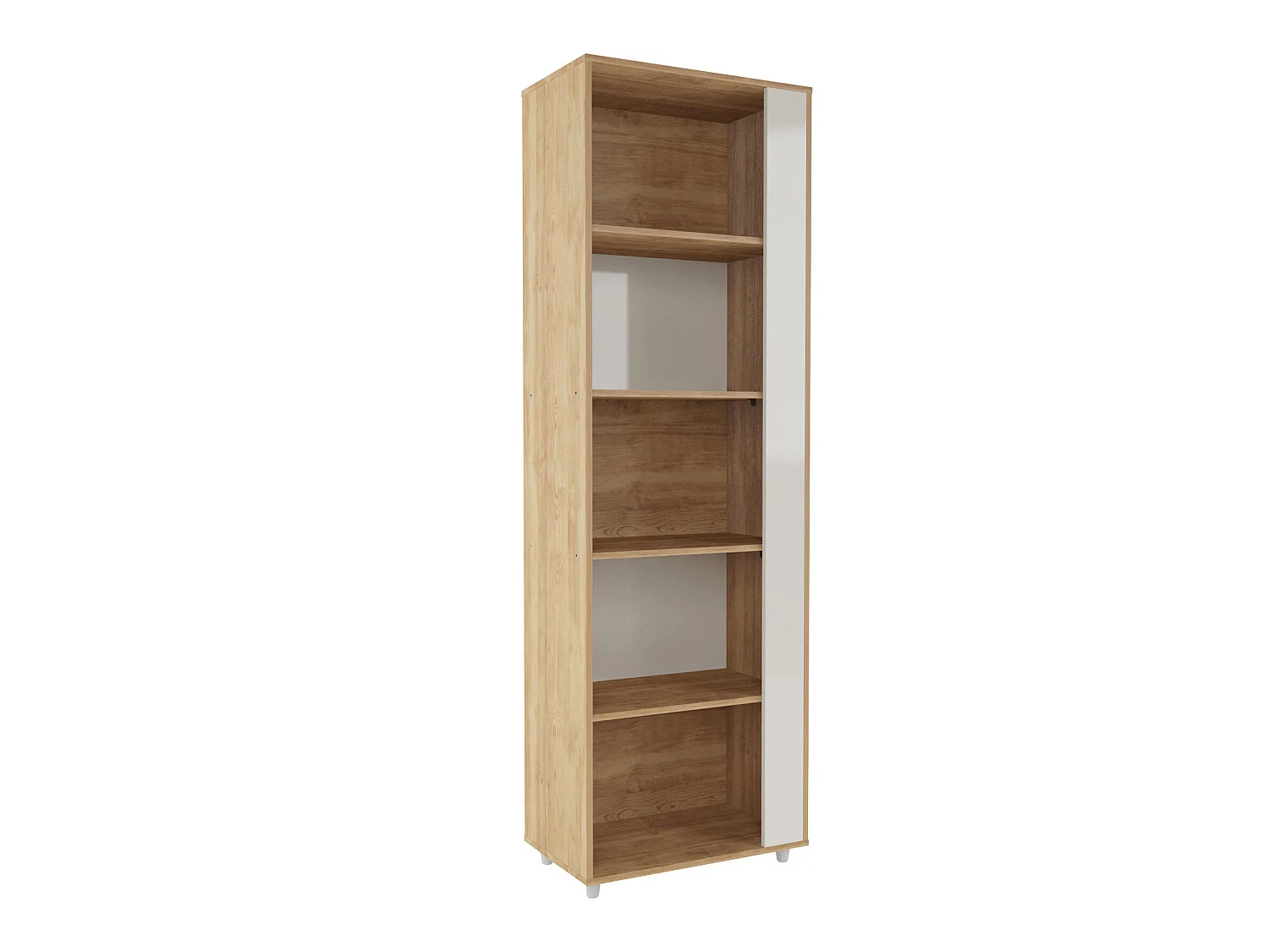 Etagère de 5 tablettes coloris Beige / Chêne Buriti - longueur 60 x profondeur 36 x hauteur 188 cm