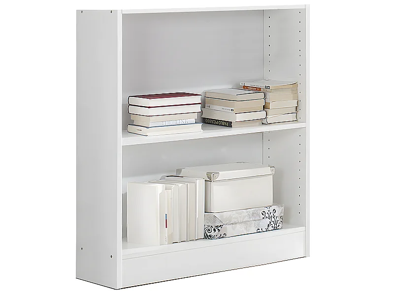 Etagère de 2 tablettes coloris Blanc - longueur 82 x profondeur 33 x hauteur 90 cm