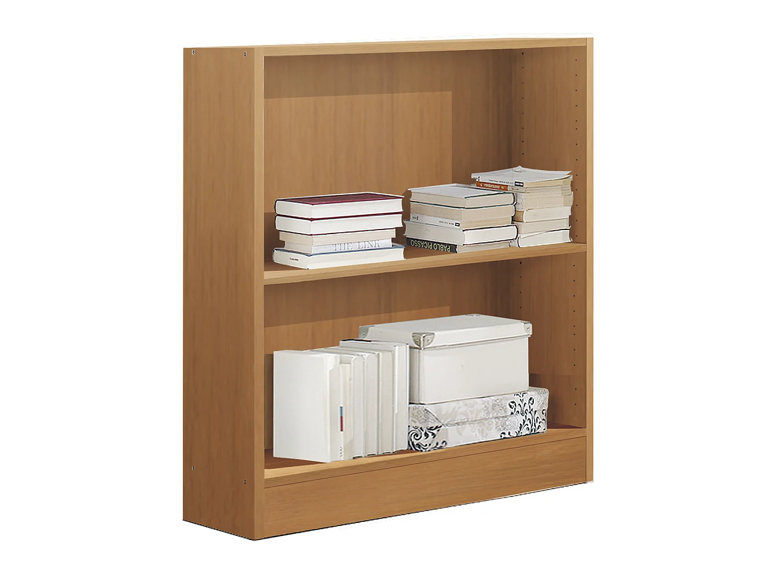 Etagère de 2 tablettes coloris merisier - longueur 82 x profondeur 33 x hauteur 90 cm