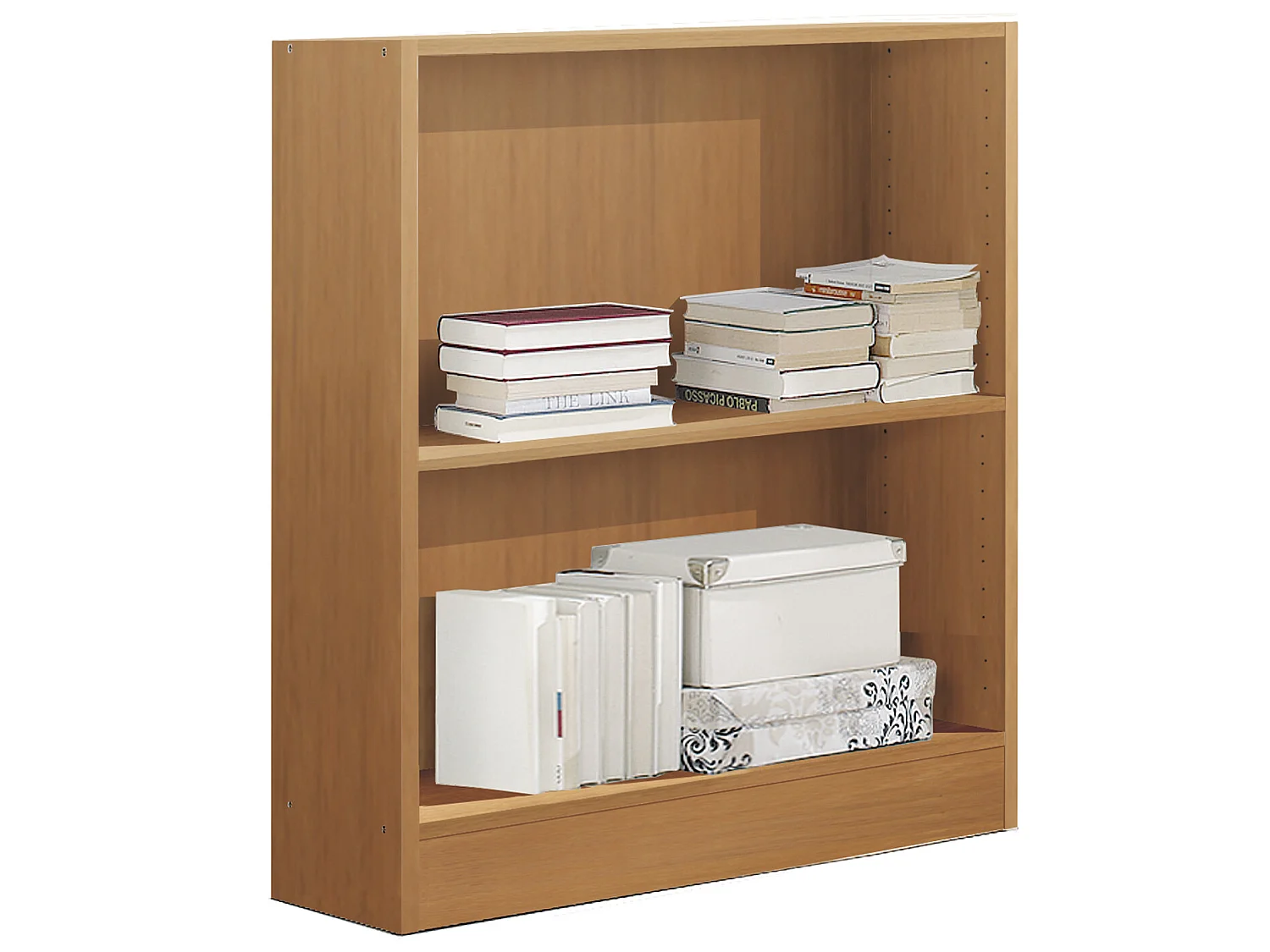 Etagère de 2 tablettes coloris merisier - longueur 82 x profondeur 33 x hauteur 90 cm