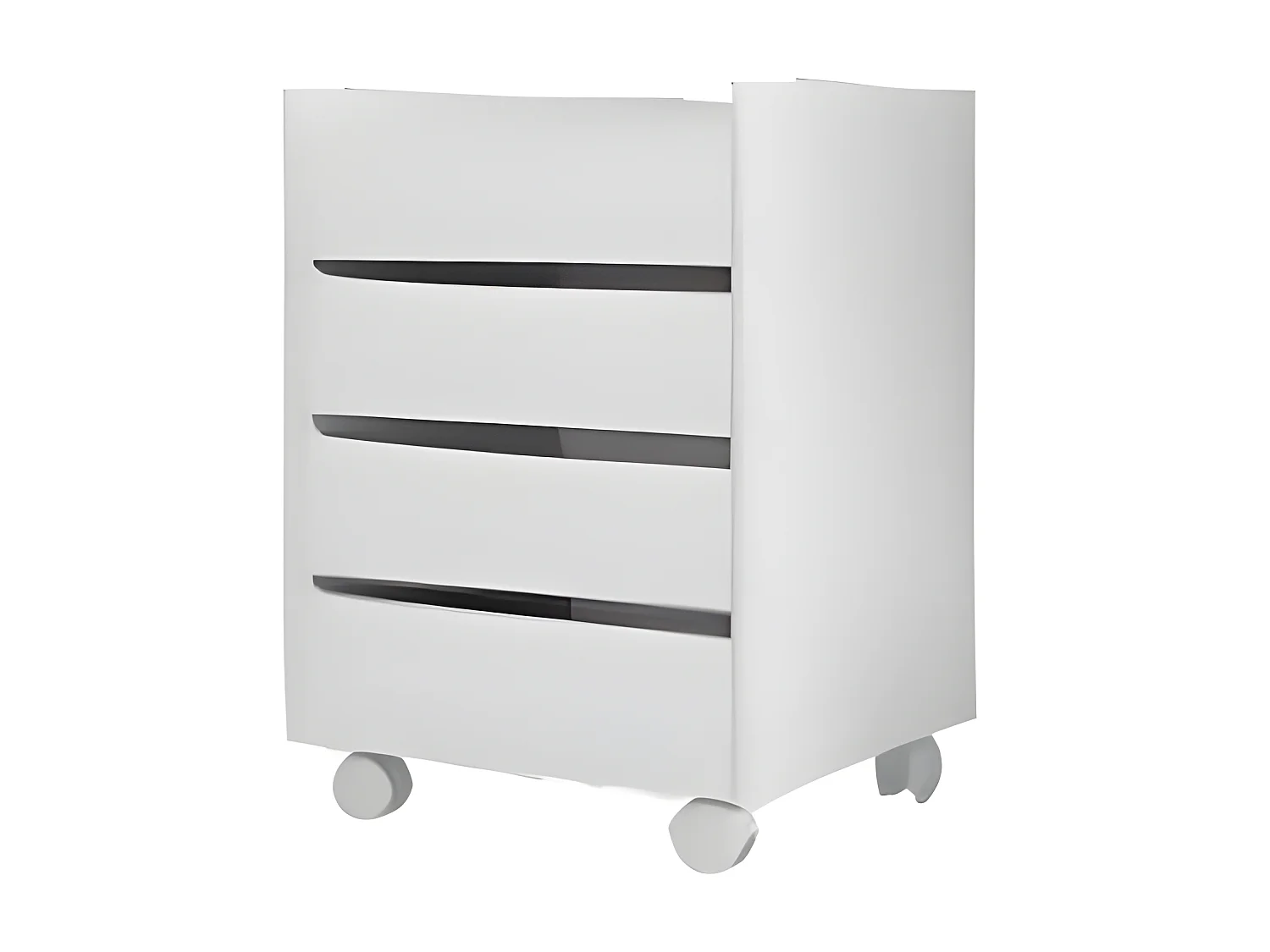 Caisson de 4 tiroirs à roulettes coloris Blanc - Longueur 47 x profondeur 44 x hauteur 66 cm