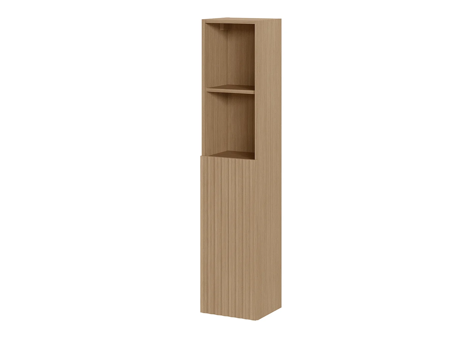 Colonne de salle de bain en mélamine coloris placage chêne - Longueur 30 x profondeur 27 x Hauteur 140 cm