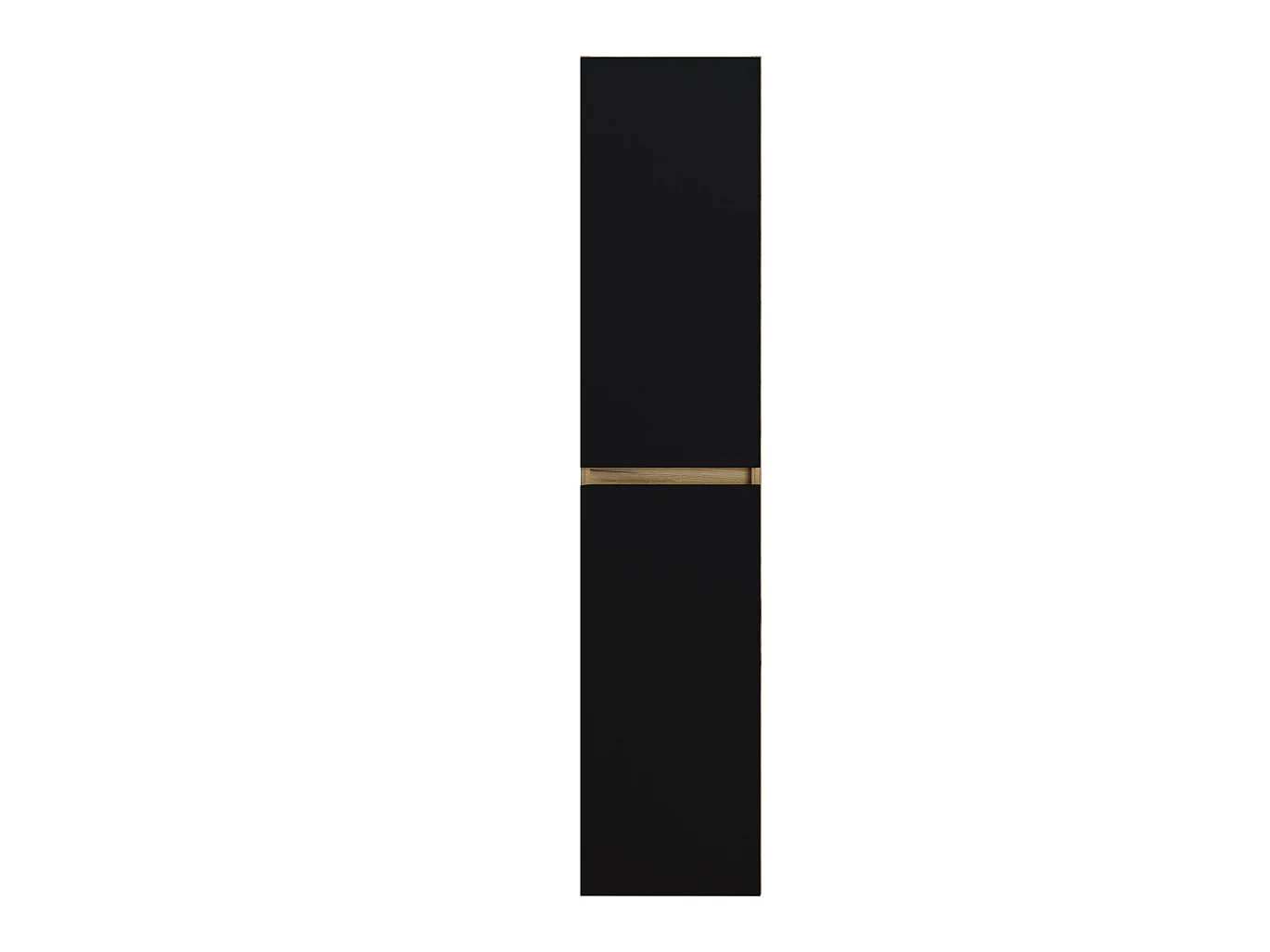 Colonne de salle de bain en mélamine coloris noir mat / chêne - Longueur 30 x profondeur 27 x Hauteur 140 cm