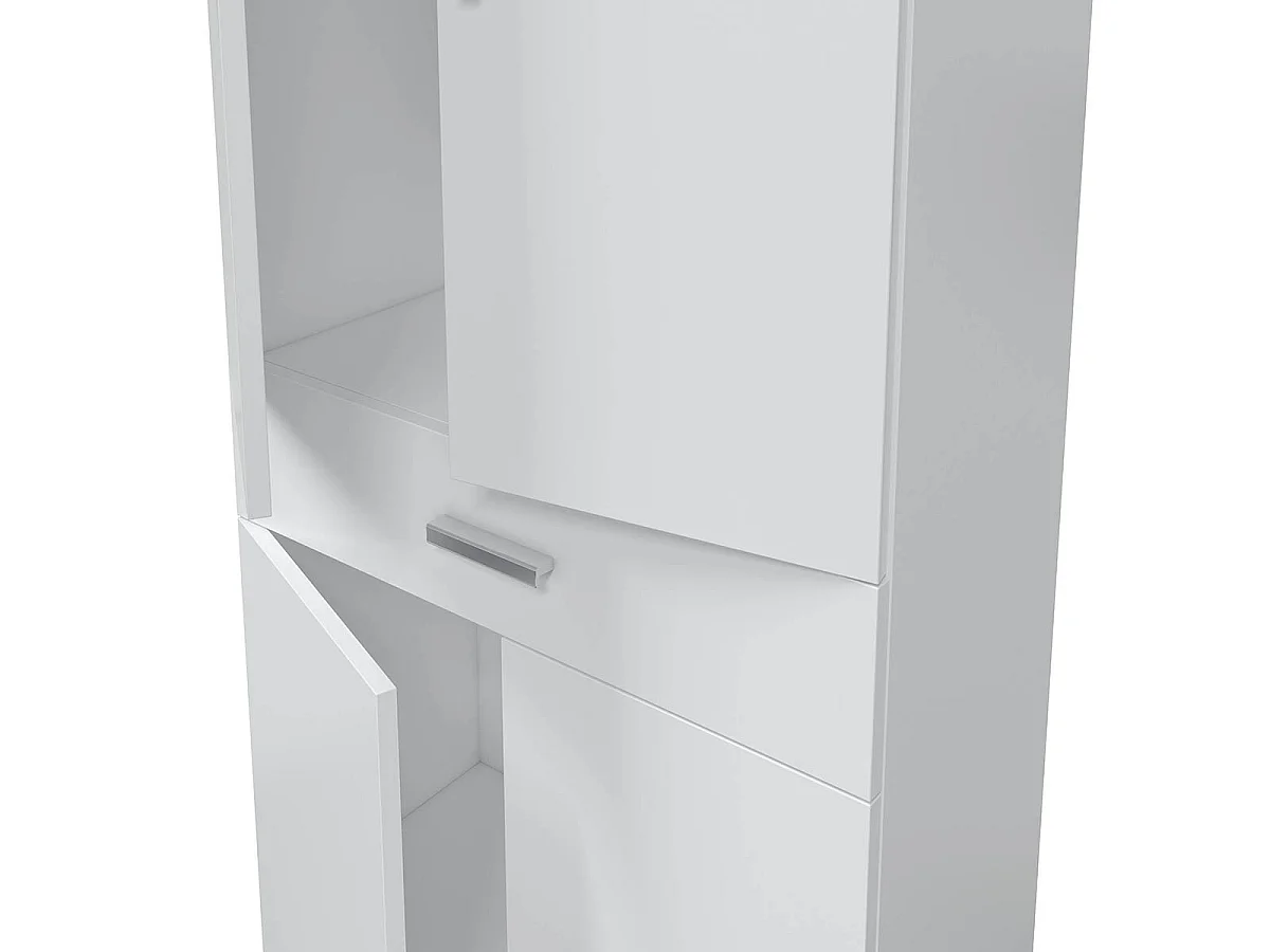 Colonne salle de bain avec 4 Portes coloris blanc brillant - 182 x 60 x 29 cm