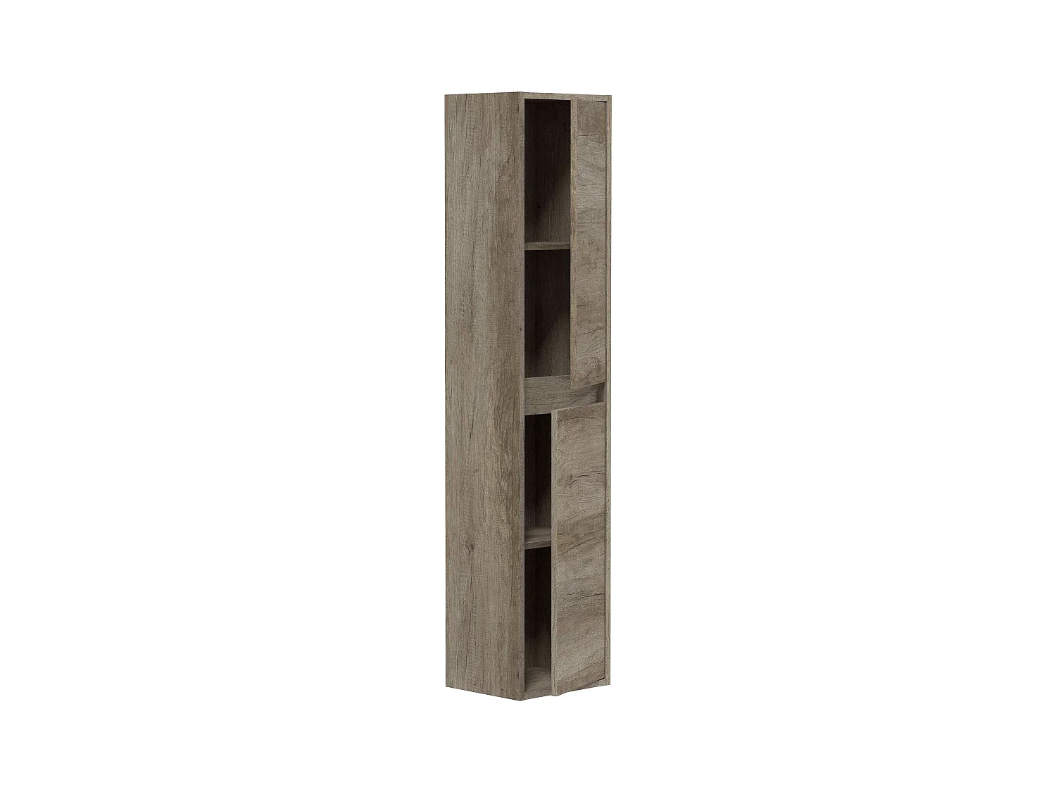 Colonne Salle de Bain Suspendue avec 2 portes coloris nordik - 140 x 30 x 26 cm