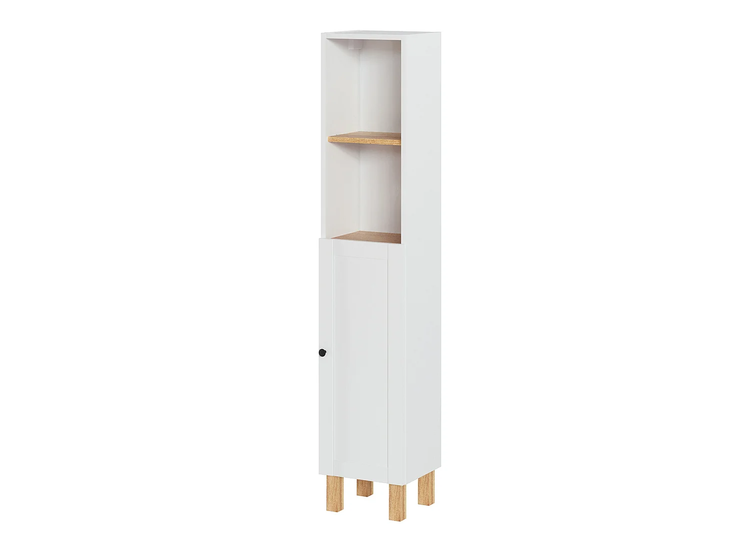 Colonne de salle de bain en mélamine coloris blanc mat - Longueur 30 x profondeur 27 x Hauteur 140 cm