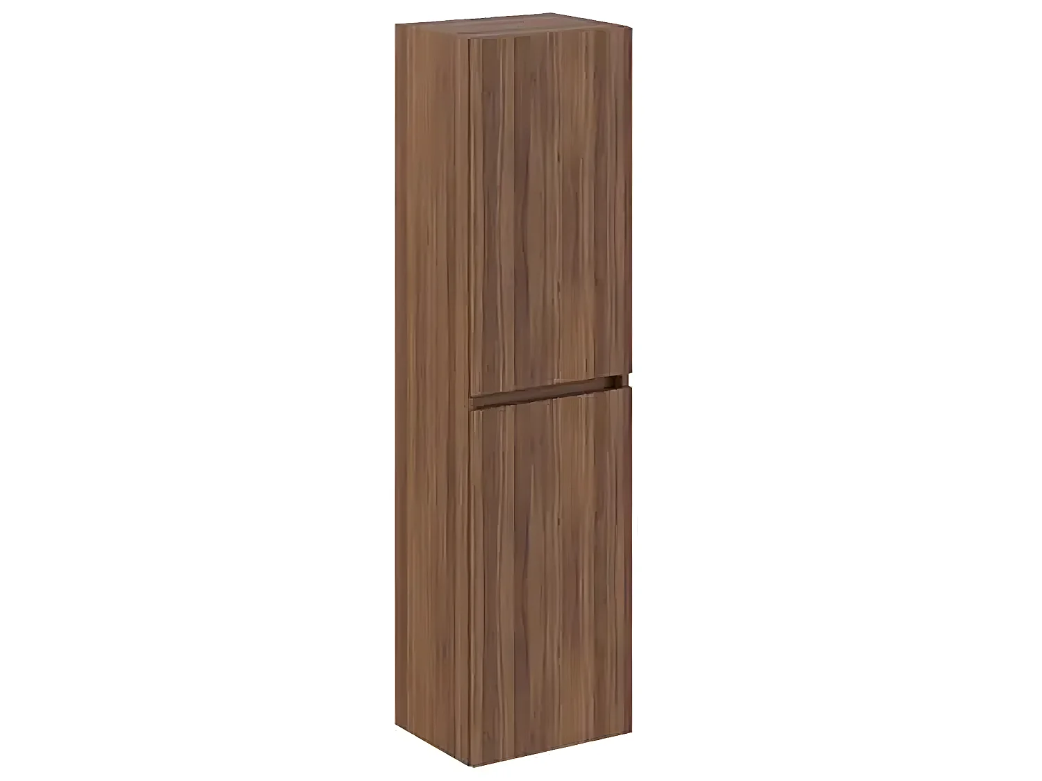 Colonne Meuble salle de bain en placage noyer naturel - Longueur 40 x Profondeur 31.6 x Hauteur 150 cm