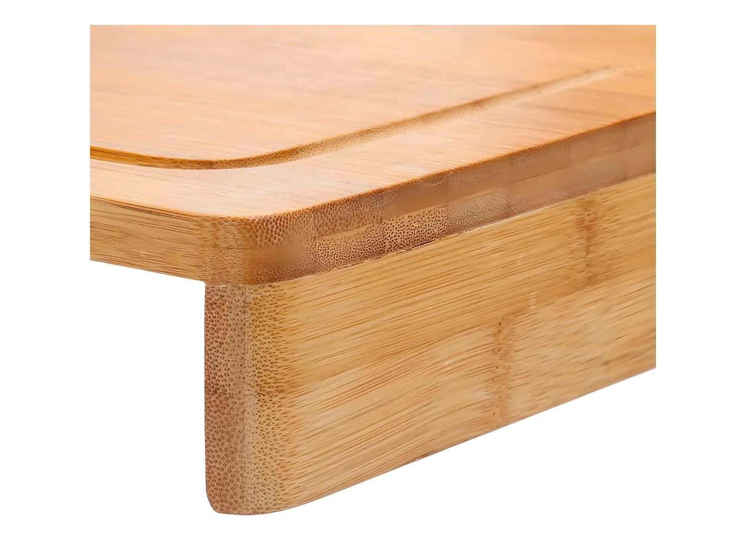 Planche à découper avec rebord en bambou coloris naturel - Dim : L. 45 x l. 34,5 cm