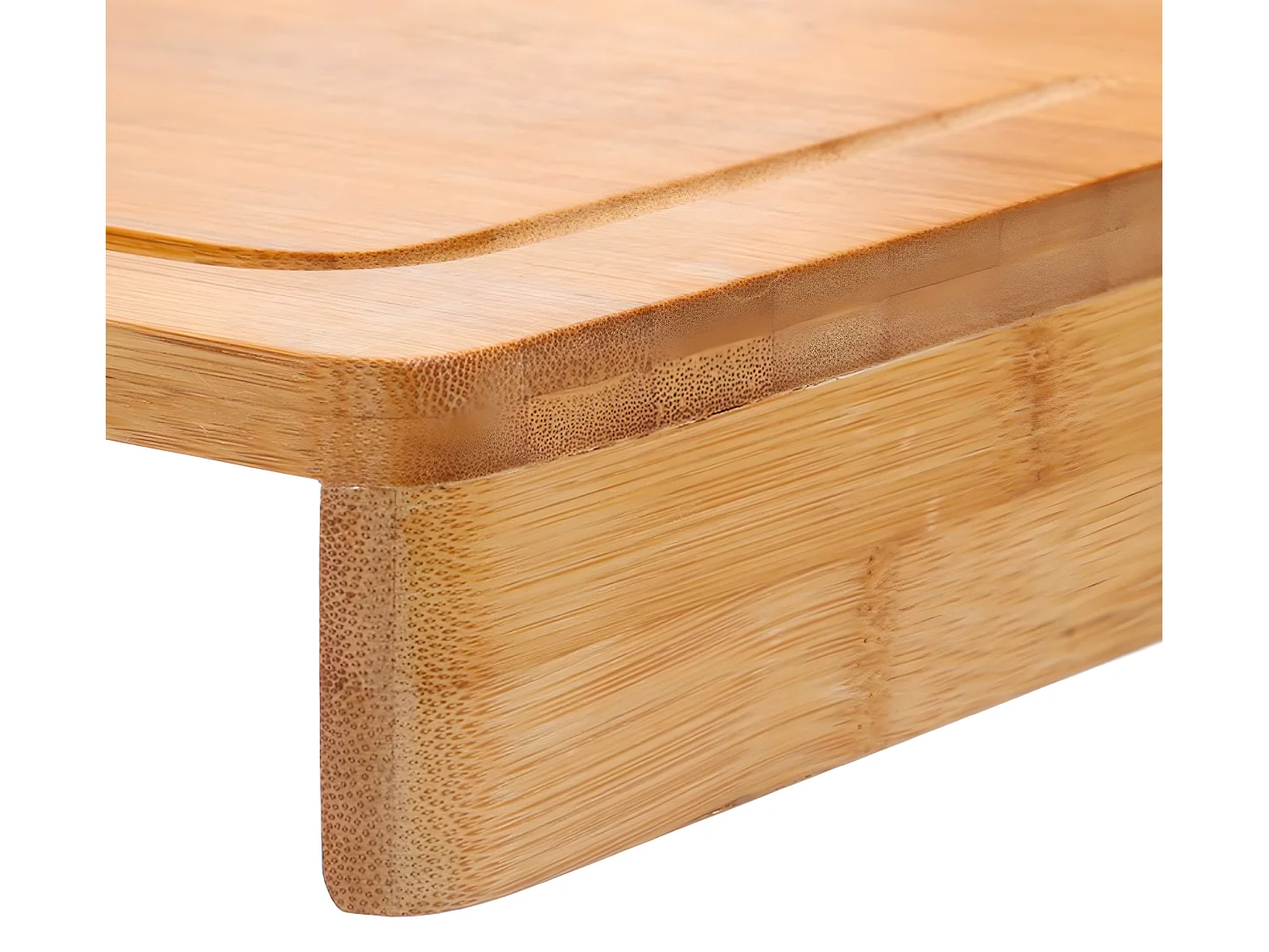 Planche à découper avec rebord en bambou coloris naturel - Dim : L. 45 x l. 34,5 cm