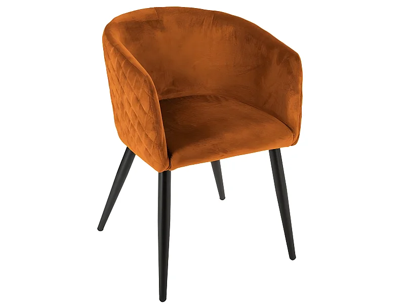Lot de 2 fauteuils coloris Ambre en velours / métal - Longueur 56 x Profondeur 56 x Hauteur 76 cm
