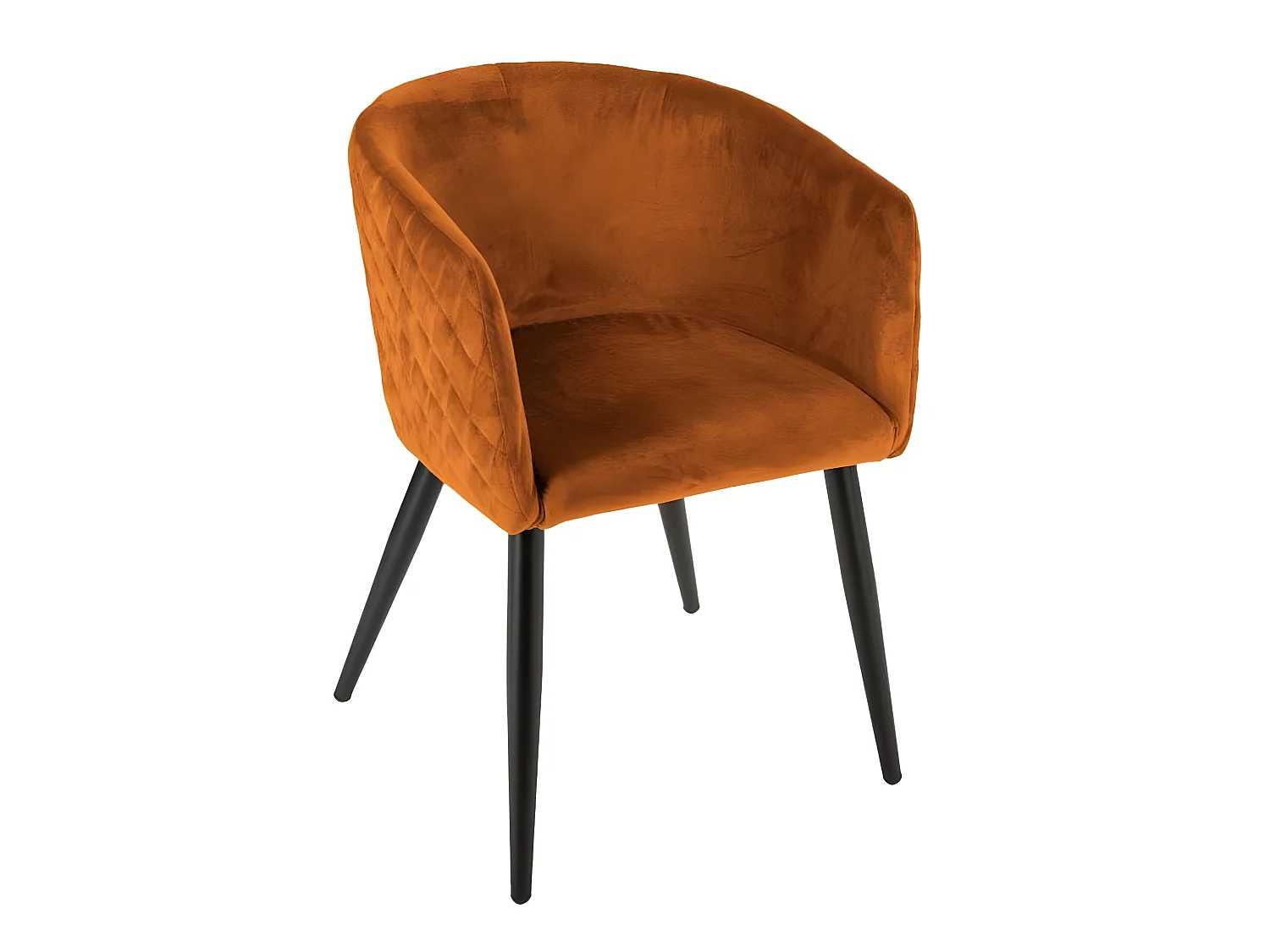 Lot de 2 fauteuils coloris Ambre en velours / métal - Longueur 56 x Profondeur 56 x Hauteur 76 cm