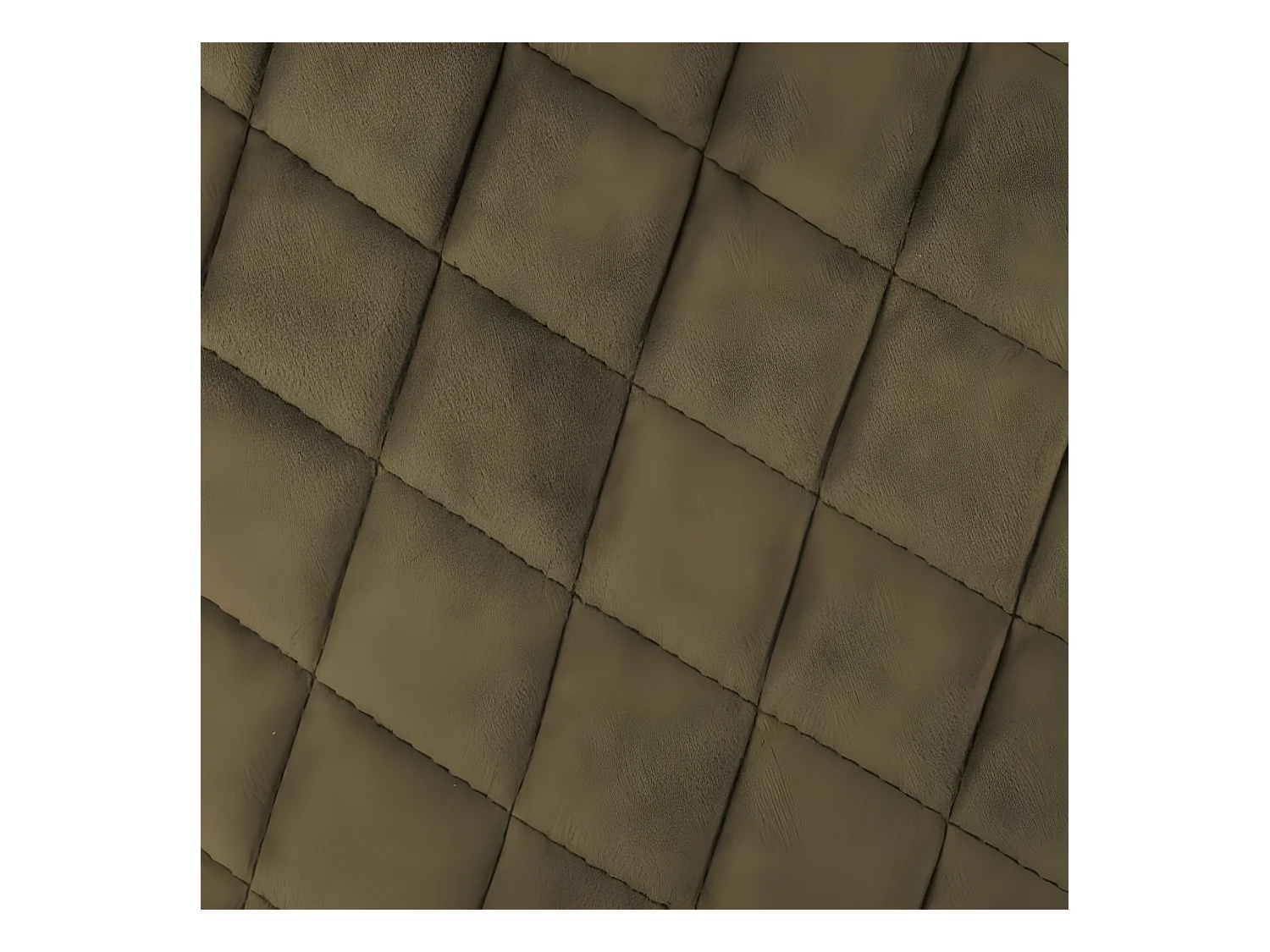 Lot de 2 fauteuils coloris vert kaki en velours / métal - Longueur 56 x Profondeur 56 x Hauteur 76 cm