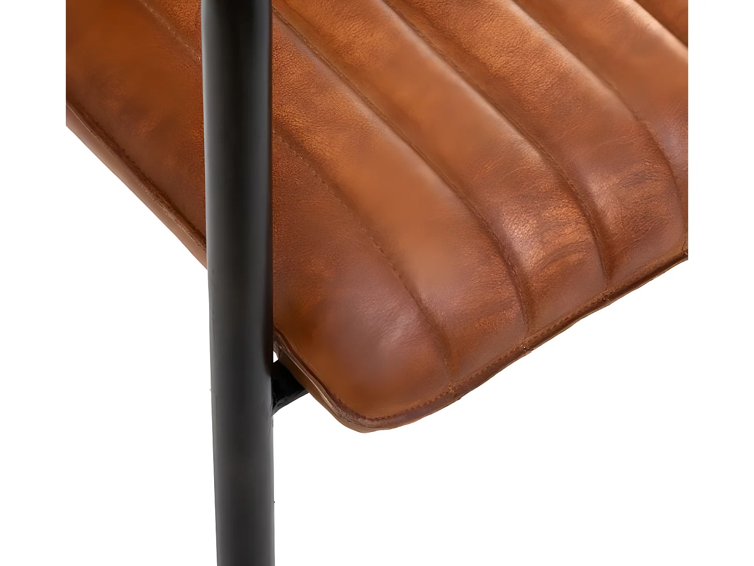 Lot de 2 fauteuils en cuir coloris cognac - Longueur 52 x Profondeur 62 x Hauteur 77,5 cm