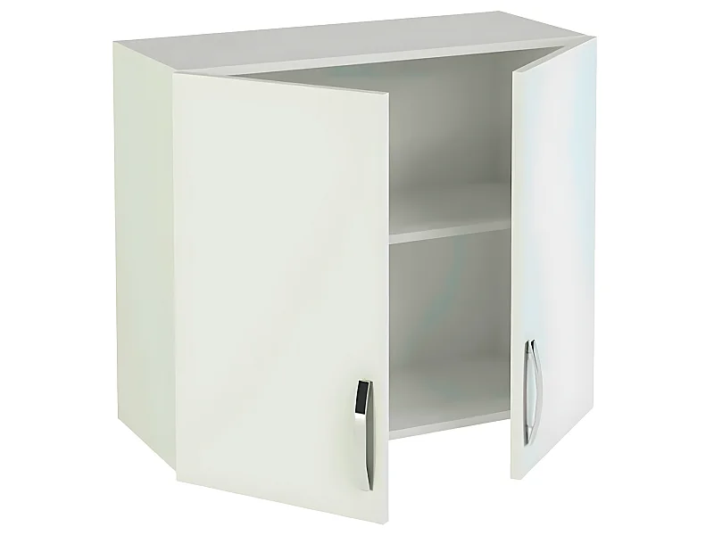 Meuble haut de cuisine 2 portes coloris blanc - Hauteur 70 x Longueur 80 x profondeur 35 cm