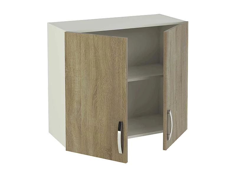 Meuble haut de cuisine 2 portes coloris chêne cortez - Hauteur 70 x Longueur 80 x profondeur 35 cm