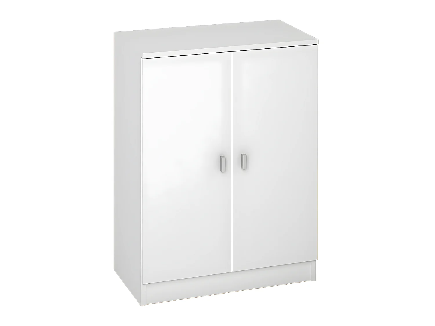Meuble bas polyvalent coloris blanc - Hauteur 80 x Longueur 60 x Profondeur 34 cm