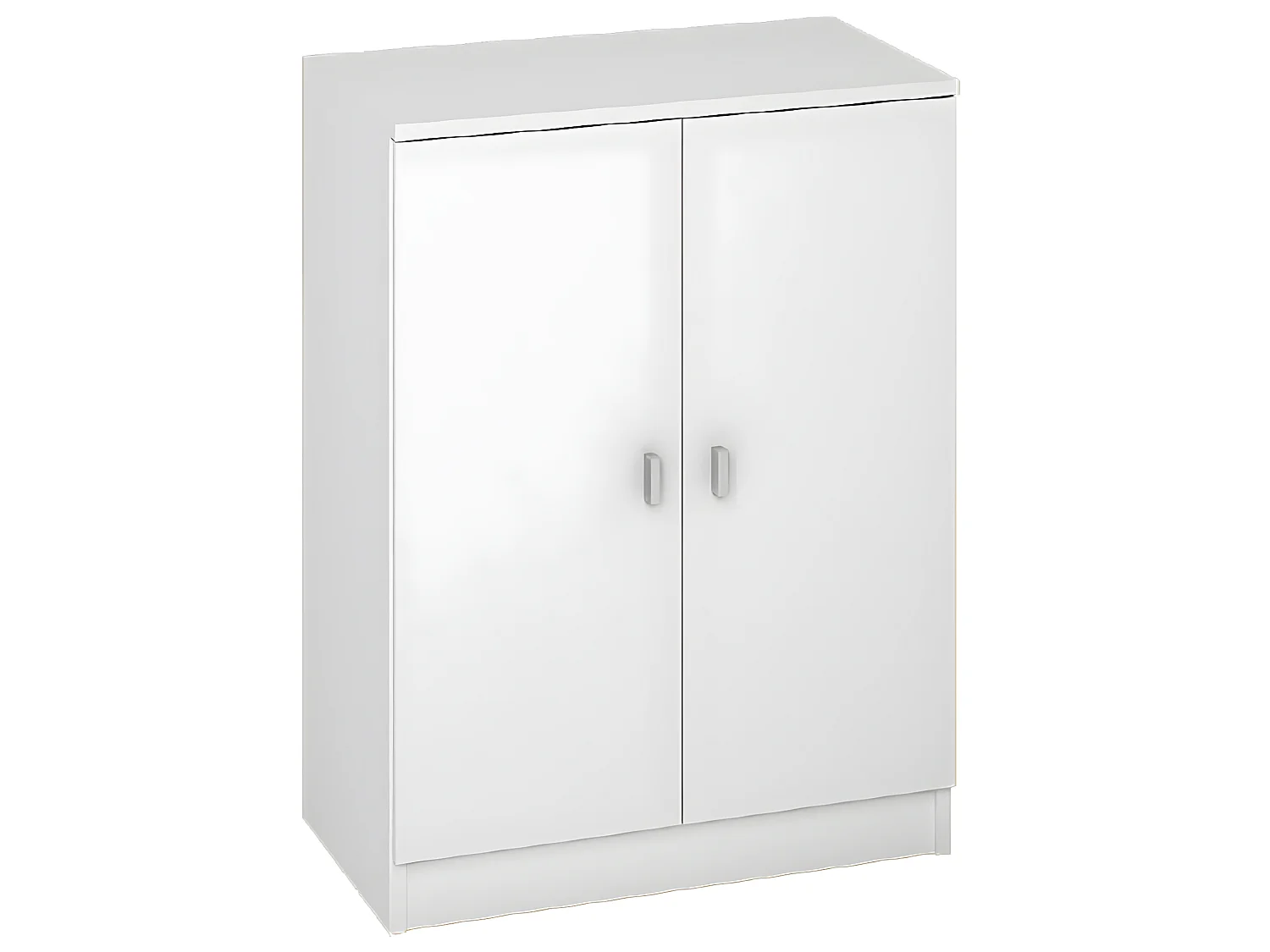 Meuble bas polyvalent coloris blanc - Hauteur 80 x Longueur 60 x Profondeur 34 cm