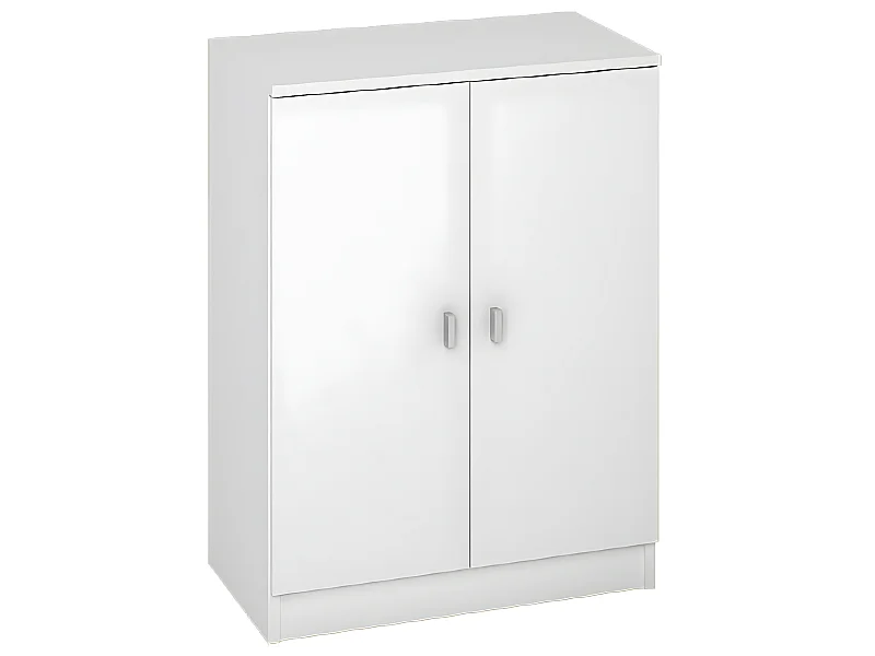 Meuble bas polyvalent coloris blanc - Hauteur 80 x Longueur 60 x Profondeur 34 cm