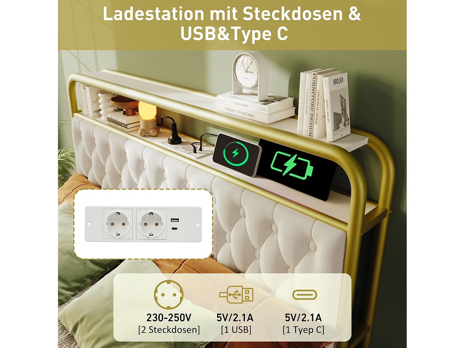 Letto 160x200 cm con LED, 4 cassetti, testiera regolabile, PU bianco (senza materasso)