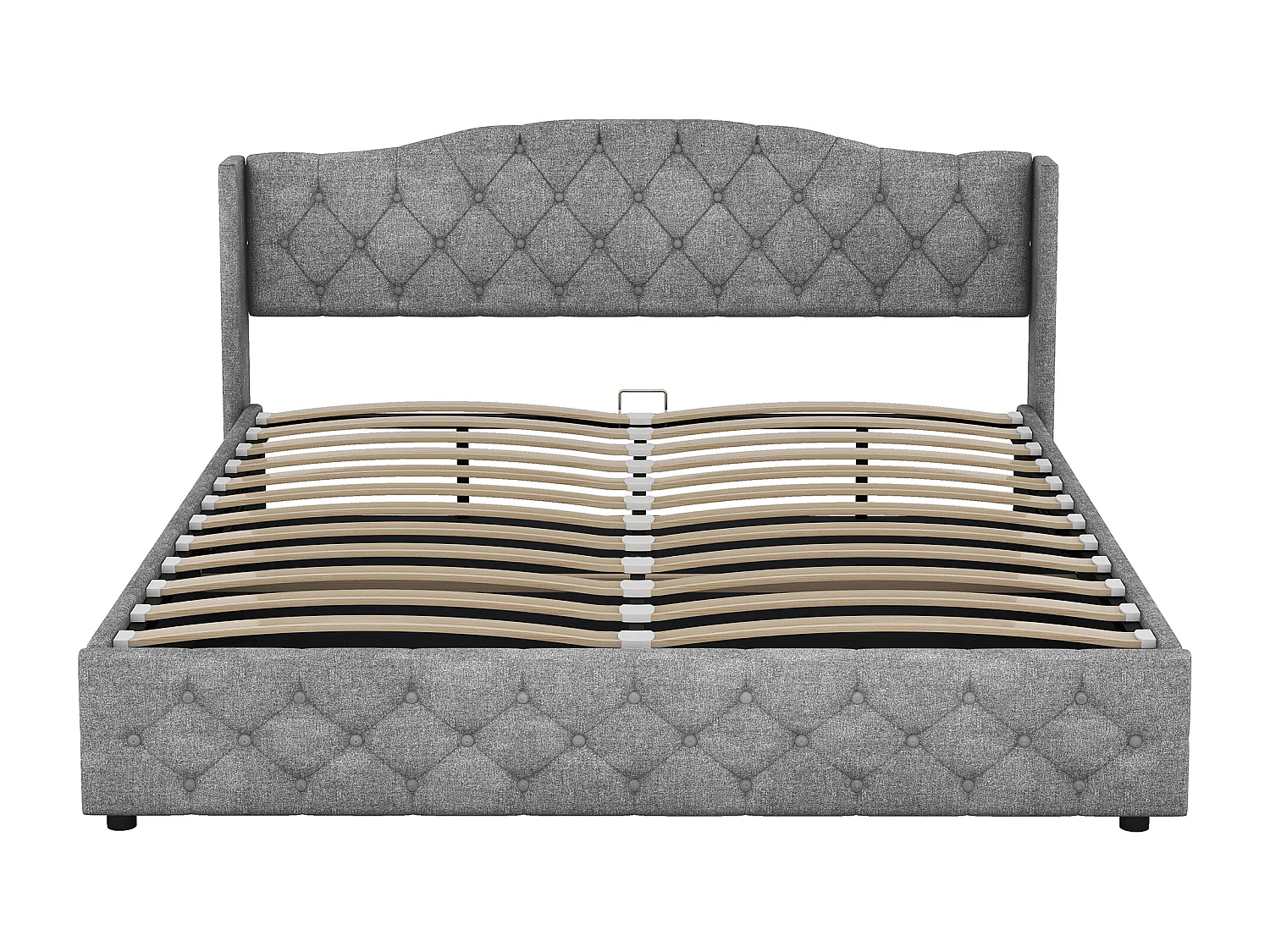 Multifunctioneel platformbed 180x200 cm met hydraulische opbergruimte, grijs (208,5x185,5x94 cm)