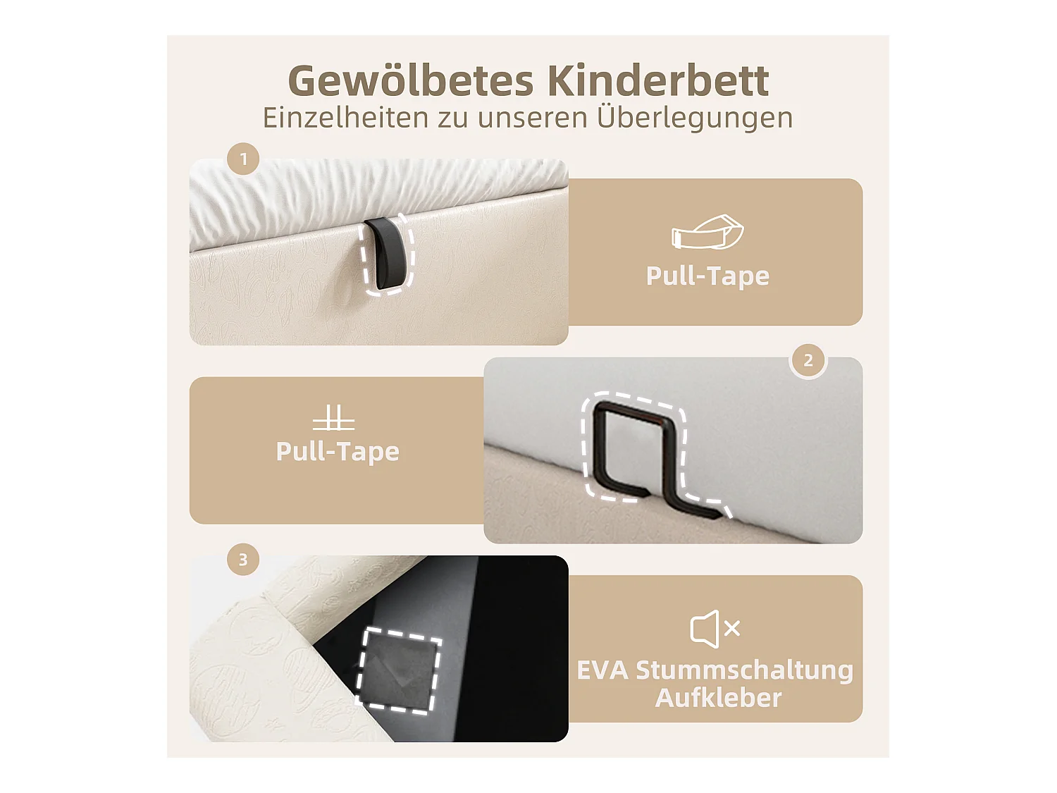 Lit enfant 90x200, lit simple avec motif cosmique, PU beige pour garçons et filles (sans matelas)