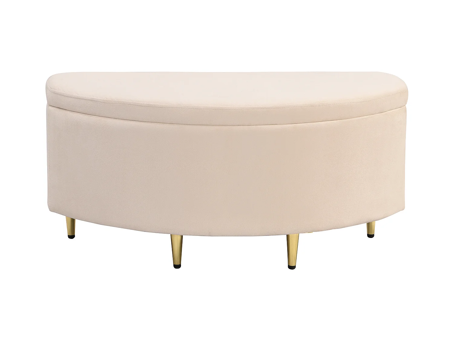 Banc de rangement en velours, avec boîte de rangement et pieds en métal, idéal pour entrée, salon ou chambre, Beige (90x40x42 cm)