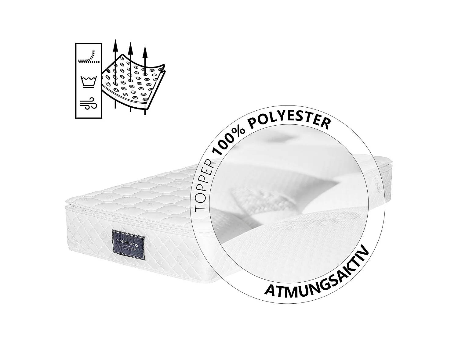 Lit tapissé coffre avec recharge USB Type-C, coton-lin, beige (96x208x107cm)