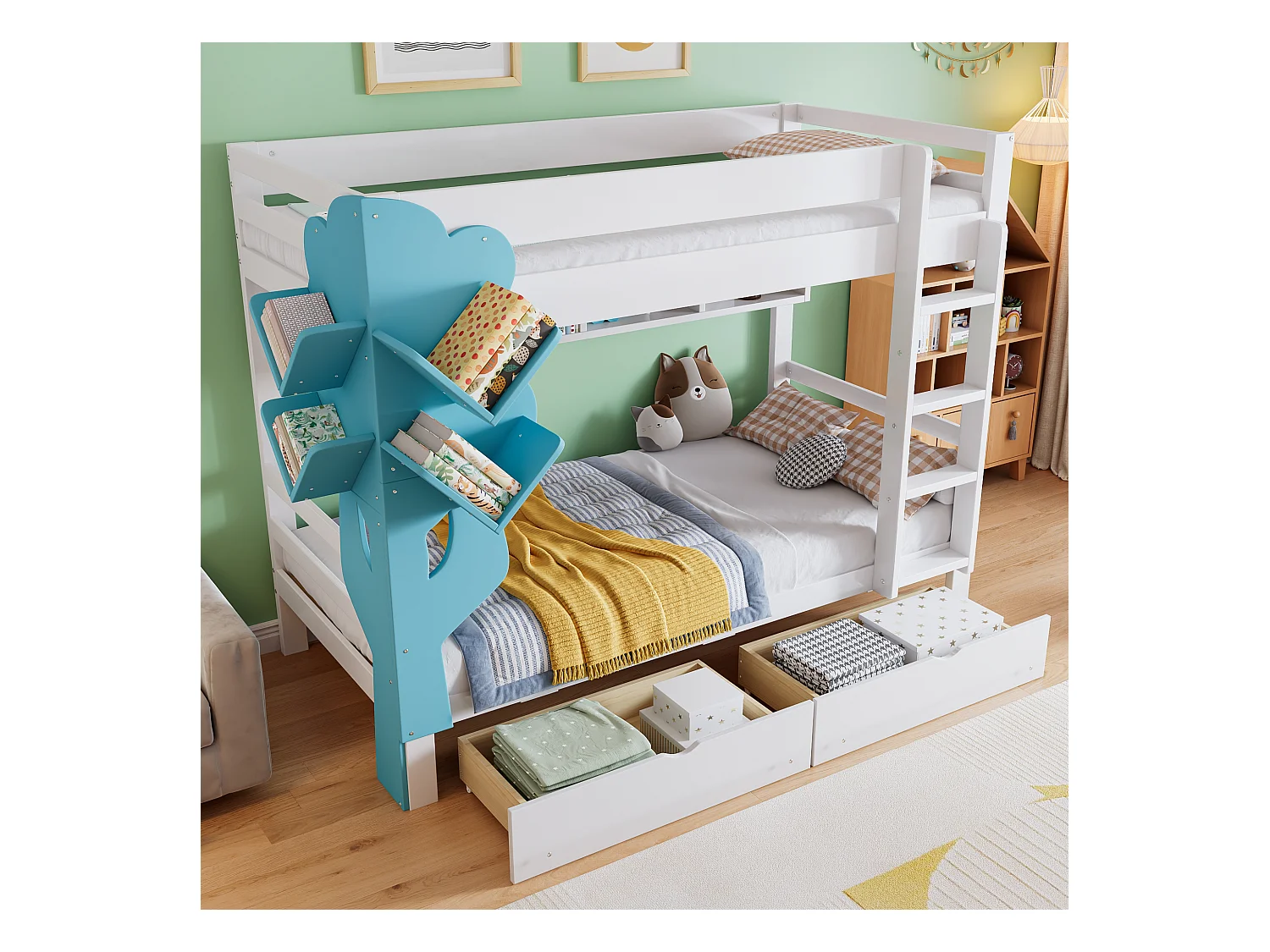 Letto imbottito 160x200 cm, LED, USB, testiera con ripiani e contenitore, contenitore idraulico, struttura in metallo, lino beige (213x167x110,5 cm)