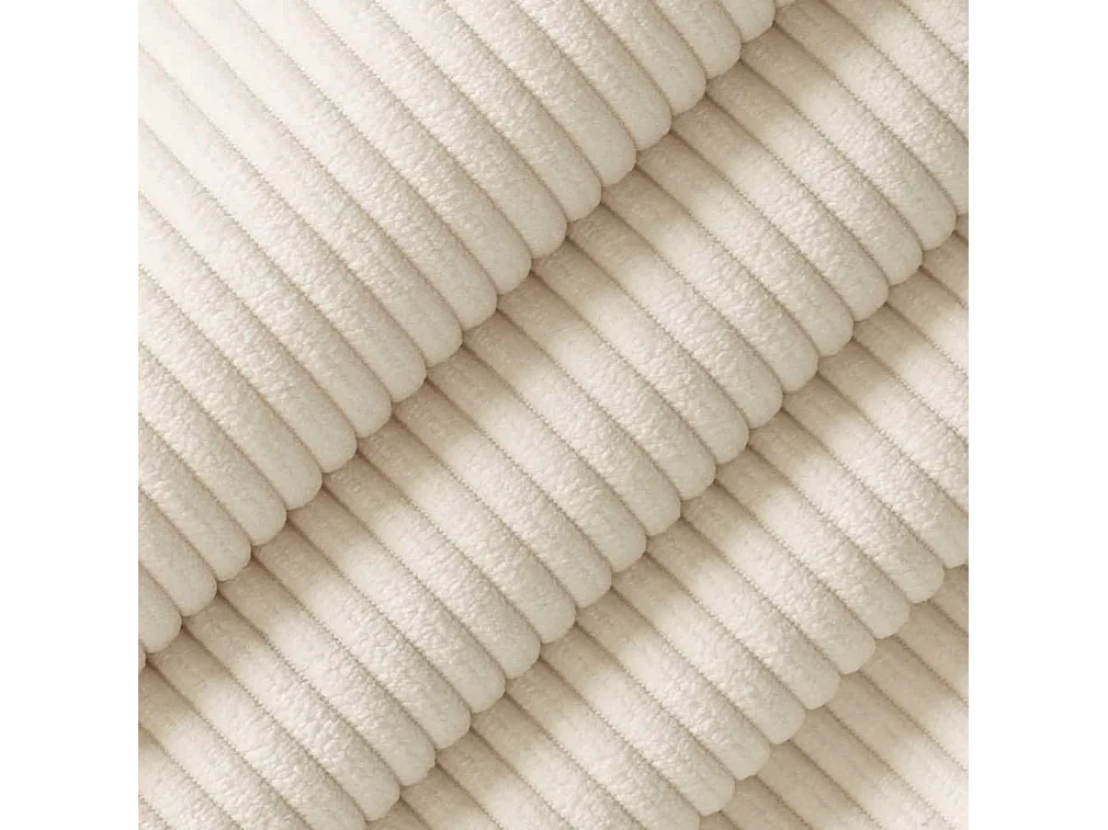 Lit double avec rangement, lampe tactile et ports USB Type-C, cadre en corduroy beige-blanc, bois massif et métal (252x215x111cm)