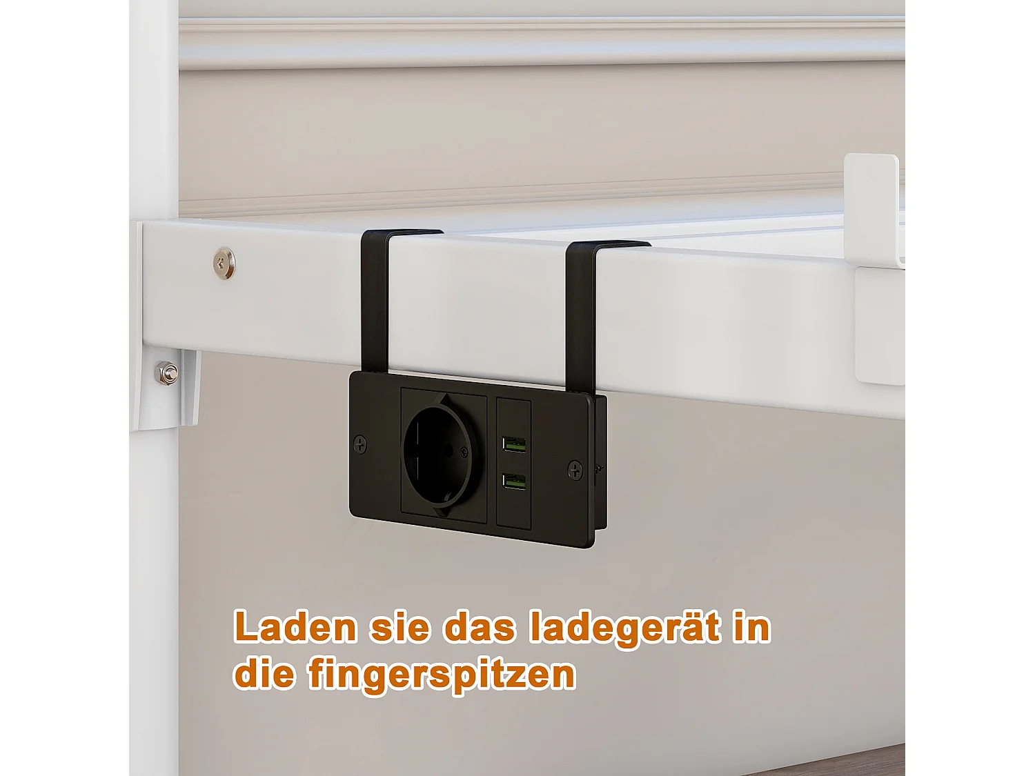 Metalen platformbed met vintage hoofdeinde en voeteneinde, USB, LED, metaal, wit (206,5x121x102,5 cm)