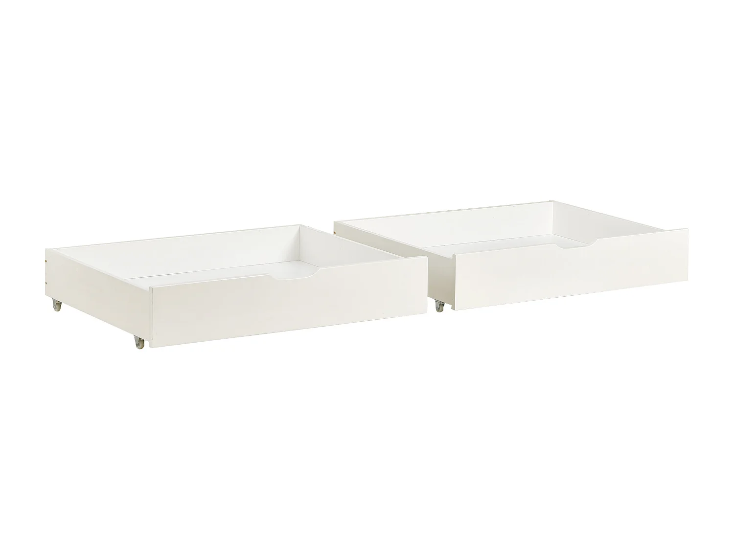 2 tiroirs de rangement sous le lit, MDF, roulettes, blanc (93x66.5x20 cm)