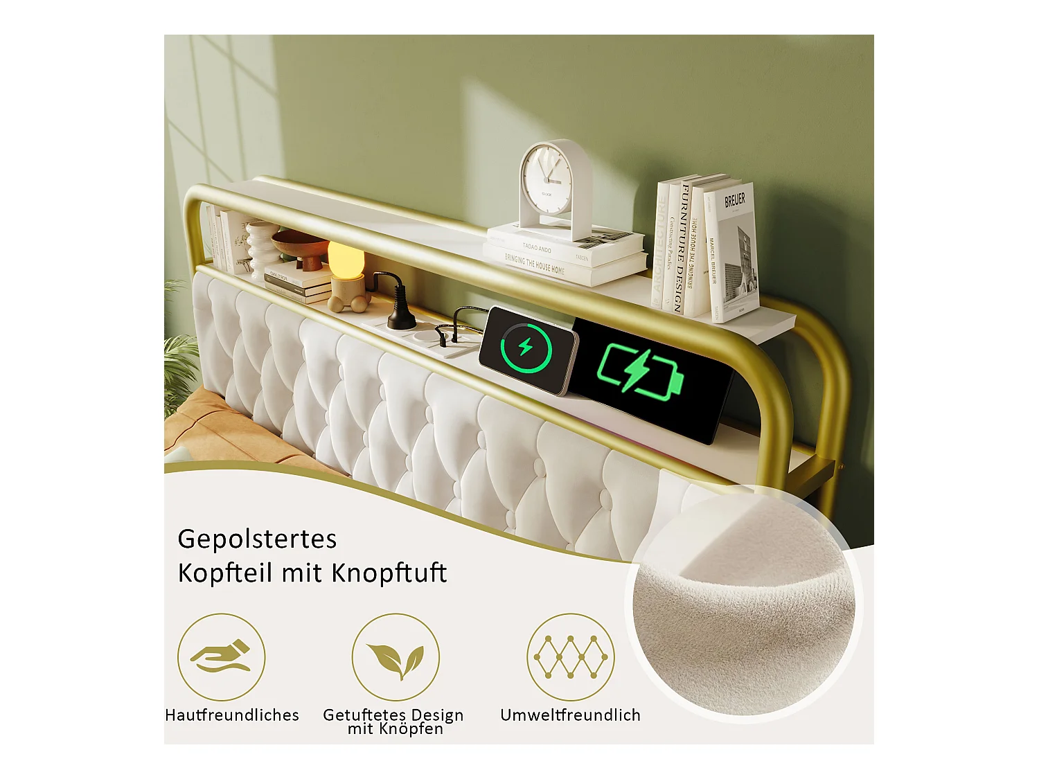 Letto matrimoniale 140x200 con LED RGB, USB-C, 4 cassetti e struttura in velluto (223x144x106 cm)