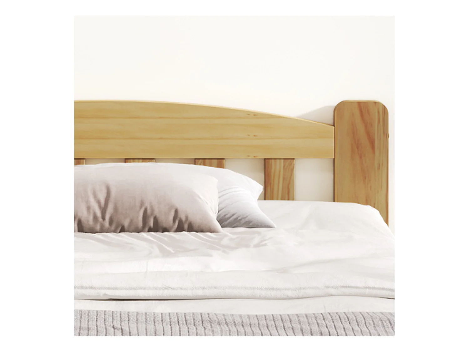 Lit individuel en bois massif, cadre de futon naturel avec tête de lit et lattes, pour adultes et enfants, 90x200 cm