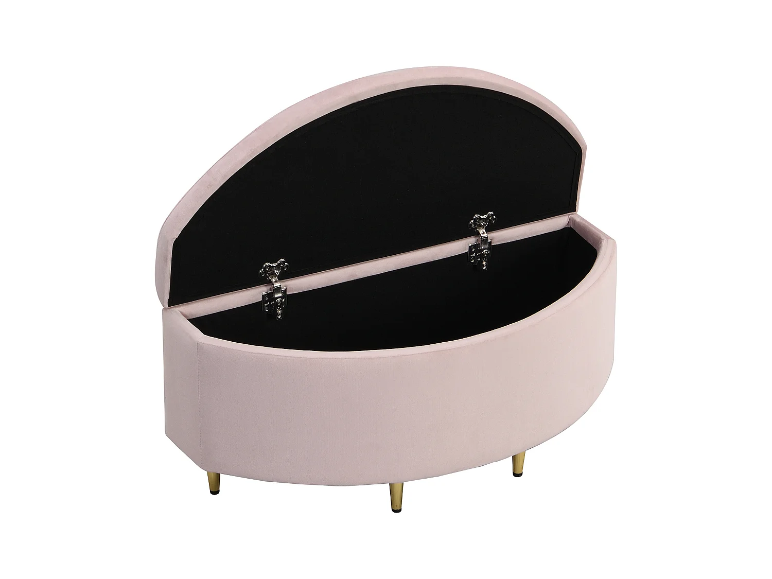 Panca contenitore in velluto con contenitore e gambe in metallo, ideale per ingresso, soggiorno o camera da letto, rosa (90x40x42 cm)